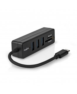 Nedis CCGB64250BK01 kannettavien tietokoneiden telakka ja porttitoistin Langallinen USB Type-C musta