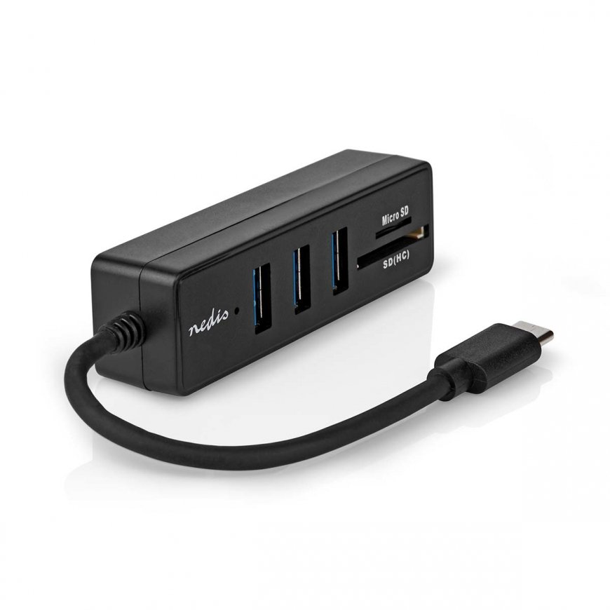 Nedis CCGB64250BK01 kannettavien tietokoneiden telakka ja porttitoistin Langallinen USB Type-C musta