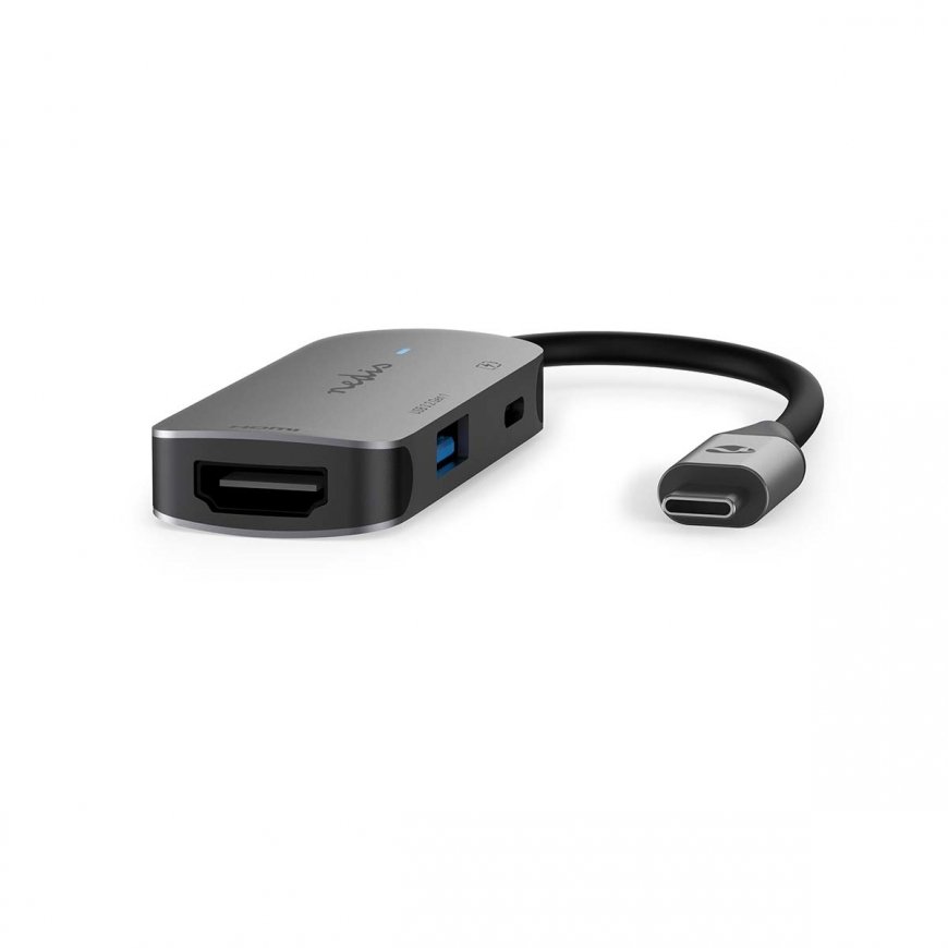 Nedis CCGB64230GY01 jaotur USB 3.2 Gen 1 (3.1 Gen 1) Type-C 5000 Mbit/s Hall