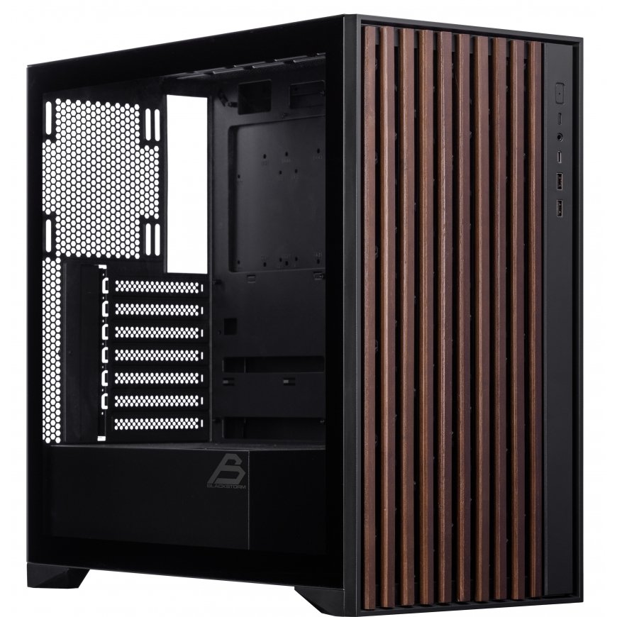 Blackstorm Artemis W01B ATX case, black/wood