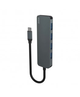 Savio Hub USB-C - 4 x USB-A AK-54 USB 3.2 Gen 1 (3.1 Gen 1) Type-A 1000 Mbit/s Black