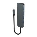 Savio Hub USB-C - 4 x USB-A AK-54 USB 3.2 Gen 1 (3.1 Gen 1) Type-A 1000 Mbit/s musta