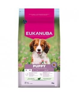 EUKANUBA Kutsikas & Noored Väike/Keskmine Lammas ja Riis 3kg