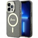 GUESS-kotelo iPhone 17 Pro:lle, yhteensopiva MagSafen kanssa GUHMP17LHFWBRCESK (IML Flowers with Pearl Strap) musta