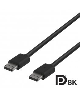 Deltaco DisplayPort 1.4 -kaapeli, DP8K-sertifioitu, 2 m, musta