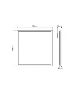 LED-valopaneeli 28W, 60x60cm, 4000lm, 142lm/W, neutraali valkoinen 4000K, LED line PRIME