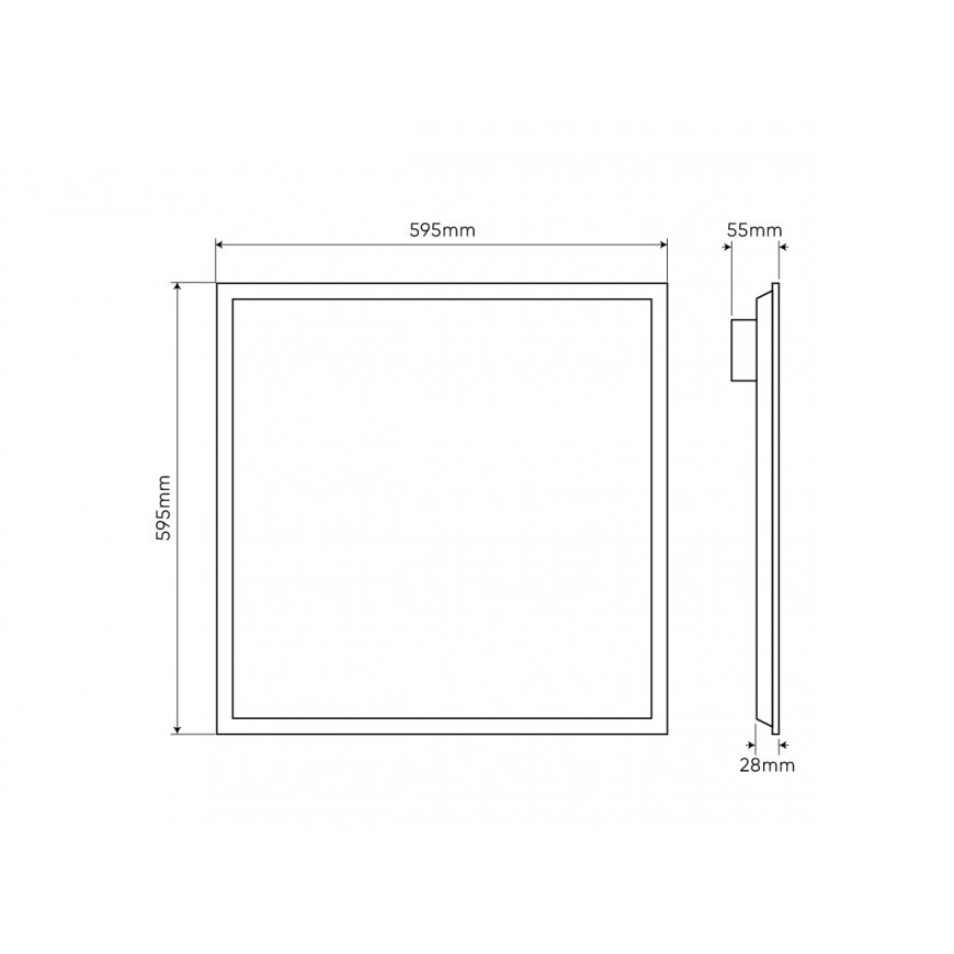 LED light panel 28W, 60x60cm, 4000lm, 142lm/W, neutral white 4000K, LED line PRIME – 2