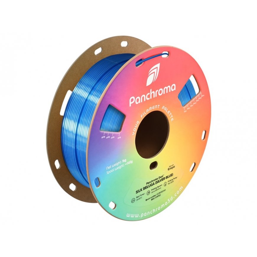 Polymaker Panchroma PLA DUAL SILK plastika - Beluga Hõbedane-Sinine – 2