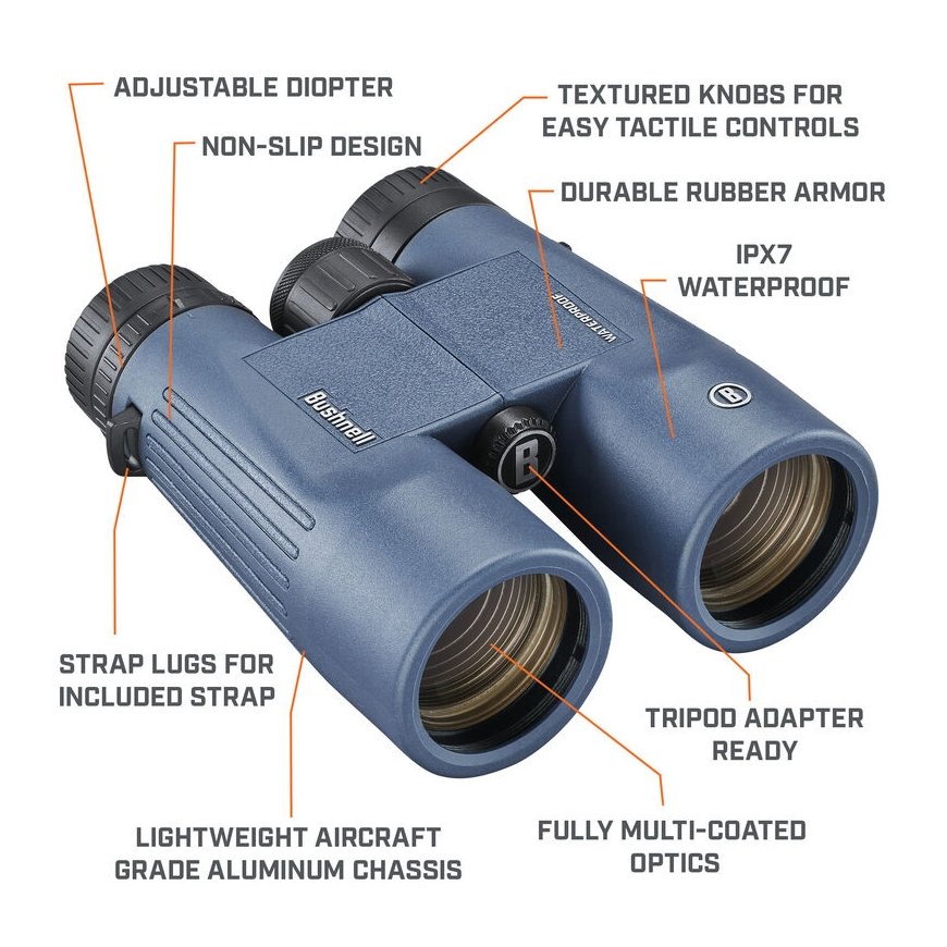 Bushnell 150142R бинокль BAK-4 Roof Черный, Синий – 4
