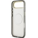 Dēklis GUESS futrālis IPHONE 17 Air, saderīgs ar MagSafe GUHMP17MHFLPEDK (IML Metāla Mirdzošas Ziedi Trīsstūris) melns