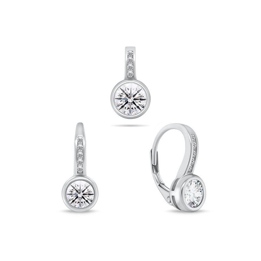 Brilio Silver Brilio Sidabrinis Elegant silver set with zircons SET201W (pendant, earrings)