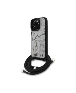 Karl Lagerfeld case for IPHONE 16 PRO MAX KLHCP16XPGGRMPCG, compatible with MagSafe (CRSSBY tempered PU with pattern and logo), 