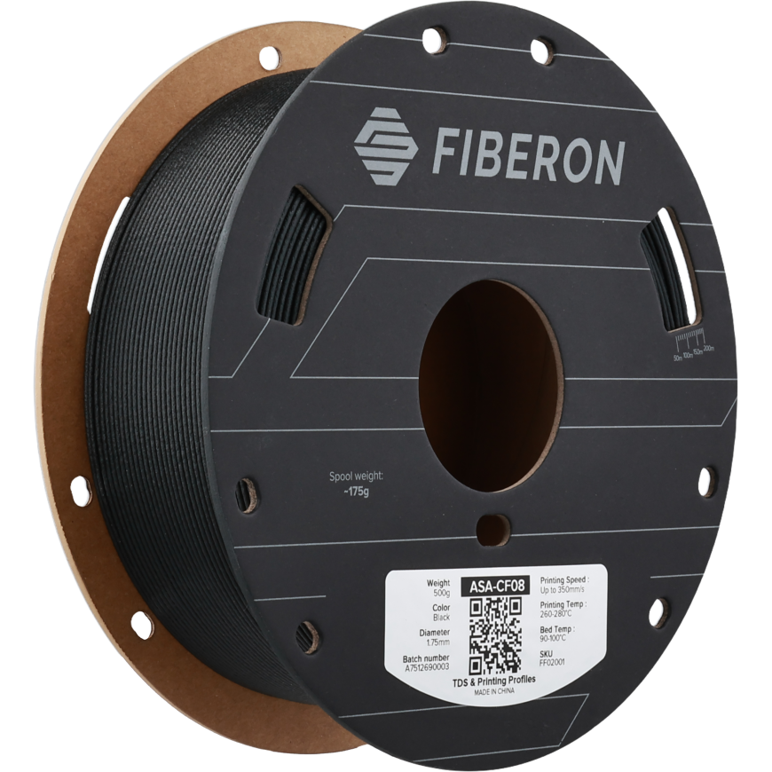 Polymaker Fiberon ASA-CF08 plastika - Must