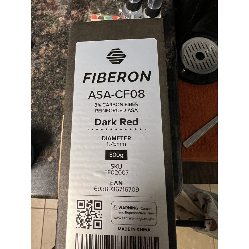 Polymaker Fiberon ASA-CF08 plastikas - Tamsiai Raudona – 2