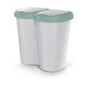 Prosperplast "Compacta B Duo" trash bin, green/ashtray, capacity 40 l, one compartment, two lids, wall-mounted, NDBS40-5575C_4 Prosperplast "Compacta B Duo" trash bin, green/ashtray, capacity 40 l, one compartment, two lids, wall-mounted, NDBS40-5575C_4