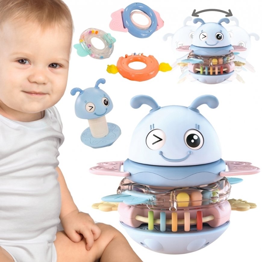 WOOPIE Baby Wańka Wstańka Sensory Toy 2-in-1 Rattle Teether – 2