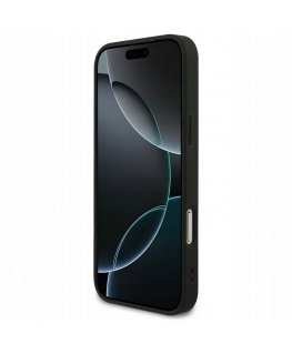 Guess Saffiano Classic Logo MagSafe dėklas skirtas Apple iPhone 17 Pro Max juodos spalvos