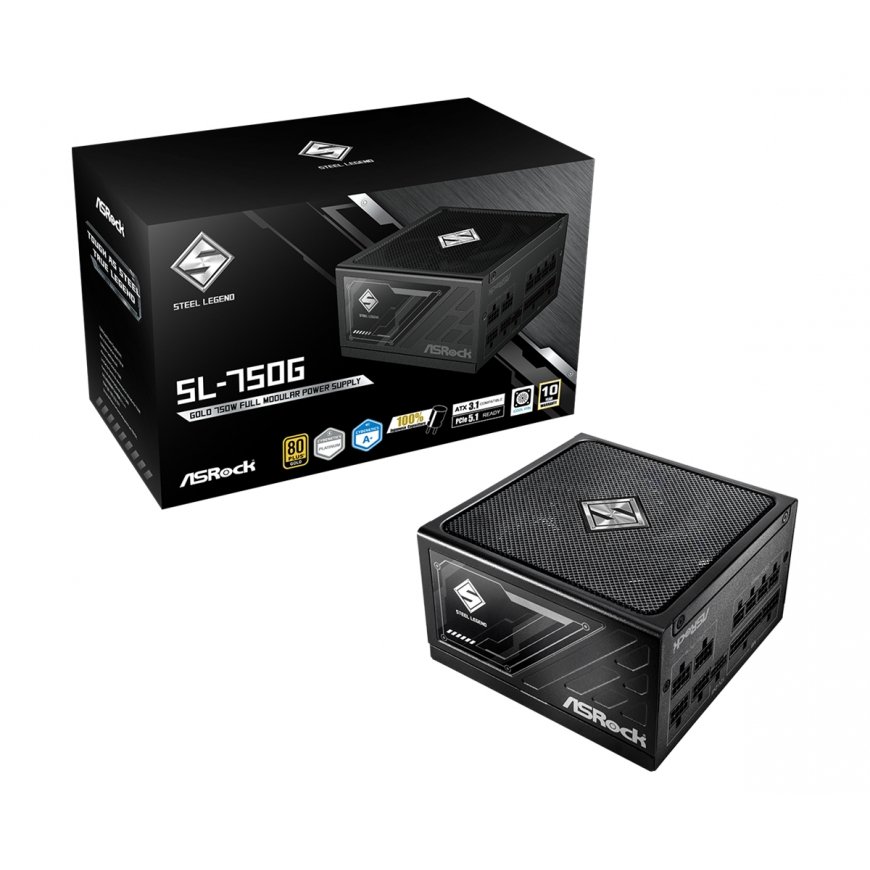 Asrock SL-750G Steel Legend barošanas avotu vienība 750 W 20+4 pin ATX ATX Melns