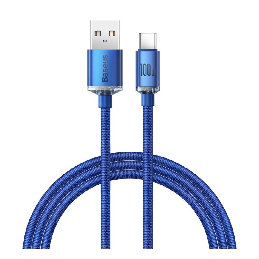 Baseus Crystal Shine USB-kaapeli 1,2 m USB A USB C Sininen