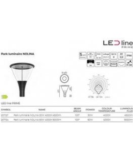 Led Line Prime Parko šviestuvas NOLINA, 230Vac, 60W, 9000lm, juodas