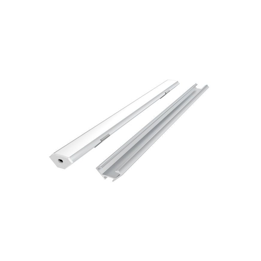Комплект LED профиля Led Line Prime, 2м, накладной, анодированный, с белой крышкой, креплениями и заглушками