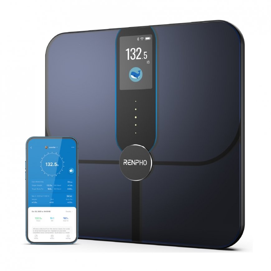 Renpho Elis Nova -vaaka (musta, Bluetooth, WLAN)