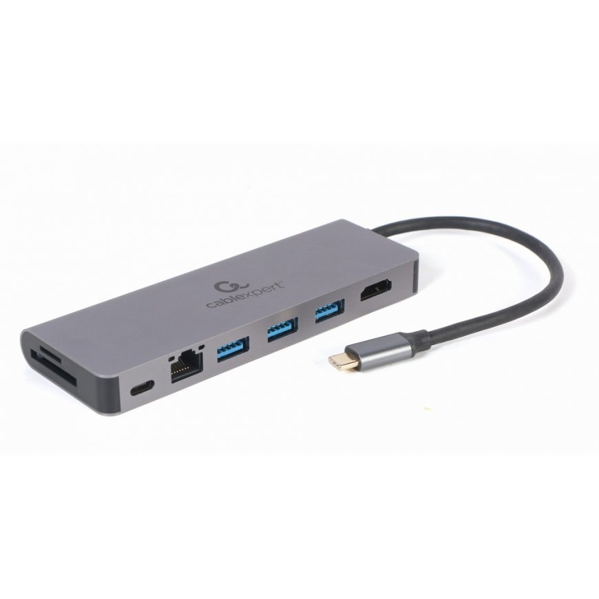 Gembird A-CM-COMBO5-05 interface hub USB 3.2 Gen 1 (3.1 Gen 1) Type-C 5000 Mbit/s Grey