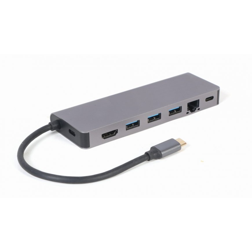 Gembird A-CM-COMBO5-05 sąsajos šakotuvas USB 3.2 Gen 1 (3.1 Gen 1) Type-C 5000 Mbit/ai Pilka – 2