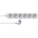 Solight удлинитель 5м, 6 розеток, выключатель, 16A/3680W, PVC, белый Solight удлинитель 5м, 6 розеток, выключатель, 16A/3680W, PVC, белый
