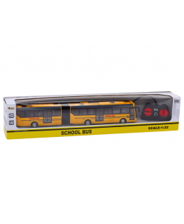 Lean Toys Articulated School Bus Opening Doors Lights Sounds Yellow 1:16