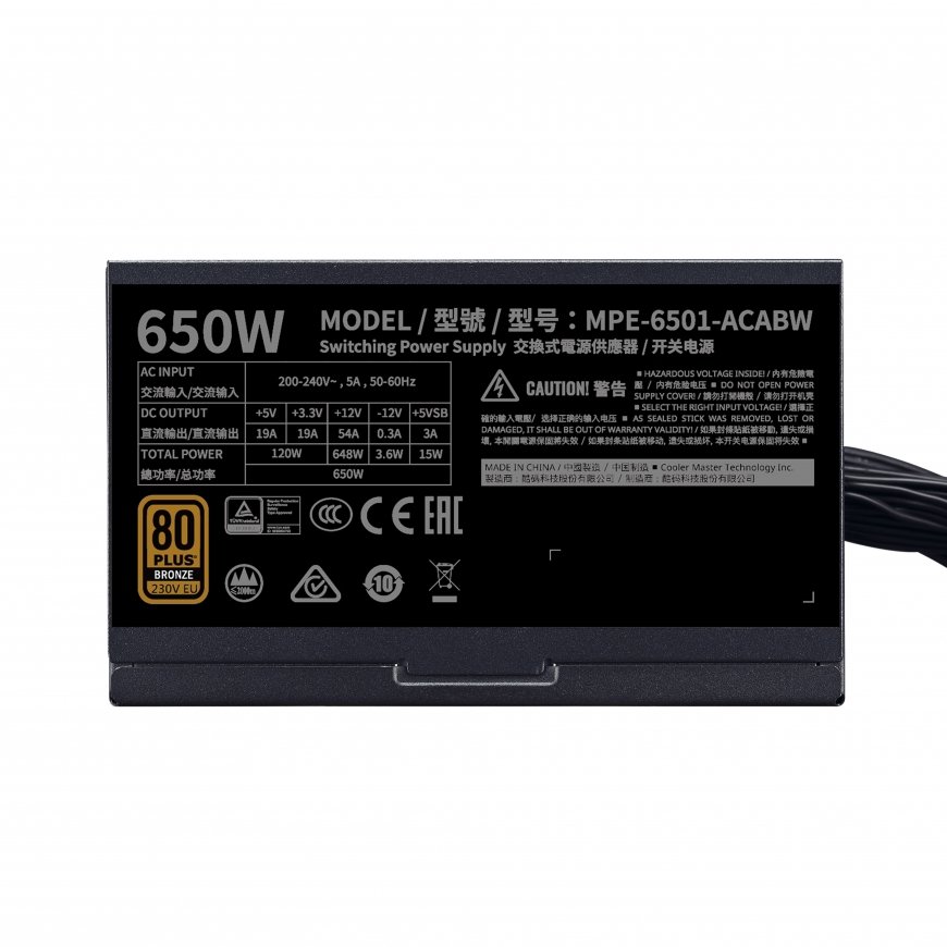 Cooler Master MWE 650 Bronze 230V V2 toiteallika komponent 650 W 24-pin ATX ATX Must – 3