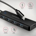 Axagon HUE-C1C jaotur USB 3.2 Gen 1 (3.1 Gen 1) Type-C 5000 Mbit/s Must Axagon HUE-C1C jaotur USB 3.2 Gen 1 (3.1 Gen 1) Type-C 5000 Mbit/s Must