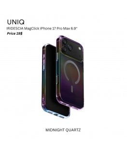 UNIQ Iridescia -kotelo iPhone 17 Pro Max Magclick-lataukseen, keskiyö