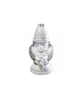 GERALDA Candle white Ø10x20cm