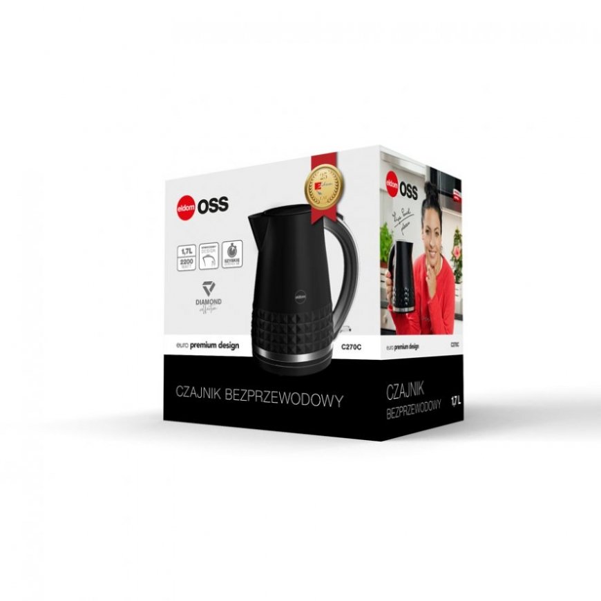 ELDOM C270C OSS elektriskās tējkanna 1,7 L 2150 W Melns – 2
