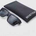 Benetton, Benetton Apvienotās Krāsas, Saulesbrilles, Melna Metāla Ova Benetton, Benetton Apvienotās Krāsas, Saulesbrilles, Melna Metāla Ova