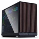 Lian Li DAN tietokoneen kotelo A3-mATX Wood Edition PC-kotelo, karkaistu lasi, Micro-ATX - Pähkinä, musta väri