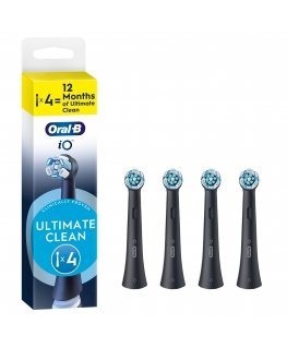 Oral-B iO Ultimate Clean Black -vaihtoharjat, musta, 4 kpl