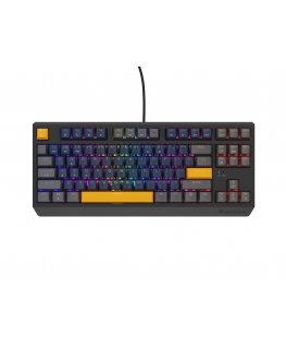 GENESIS THOR 230 TKL tastatūra Speļu USB + RF Wireless + Bluetooth QWERTY Melns, Zils, Pelēks, Oranžs