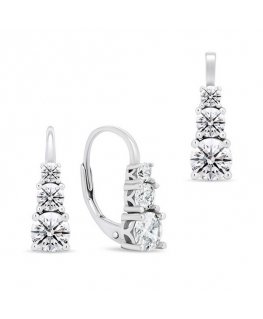 Brilio Silver Brilio Elegant Silver Jewelry Set with Zirconia SET221W (earrings, pendant)