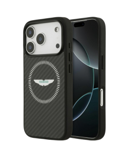 Dėklas Aston Martin HC Kevlar Counter Design MagSafe skirtas Apple iPhone 17 Pro juodos spalvos
