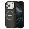 Dėklas Aston Martin HC Kevlar Counter Design MagSafe, mis on mõeldud Apple iPhone 17 Pro mustas värvuses Dėklas Aston Martin HC Kevlar Counter Design MagSafe, mis on mõeldud Apple iPhone 17 Pro mustas värvuses