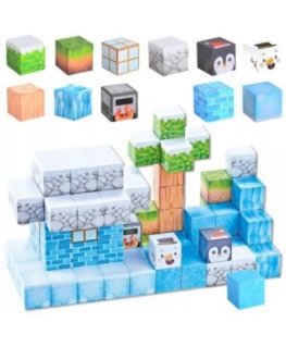 Woopie Magnētiskie kubi konstruktors 3 D bloki 66 detaļas. Ziemā