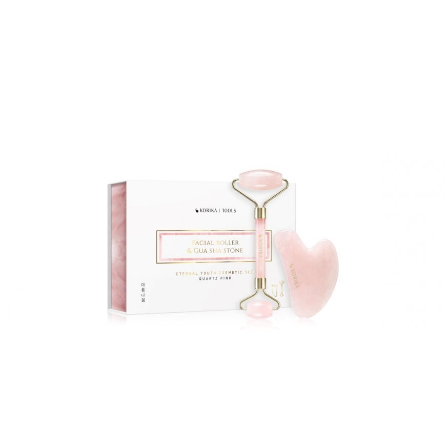 Korika Rose quartz facial massage roller (Face Roller)