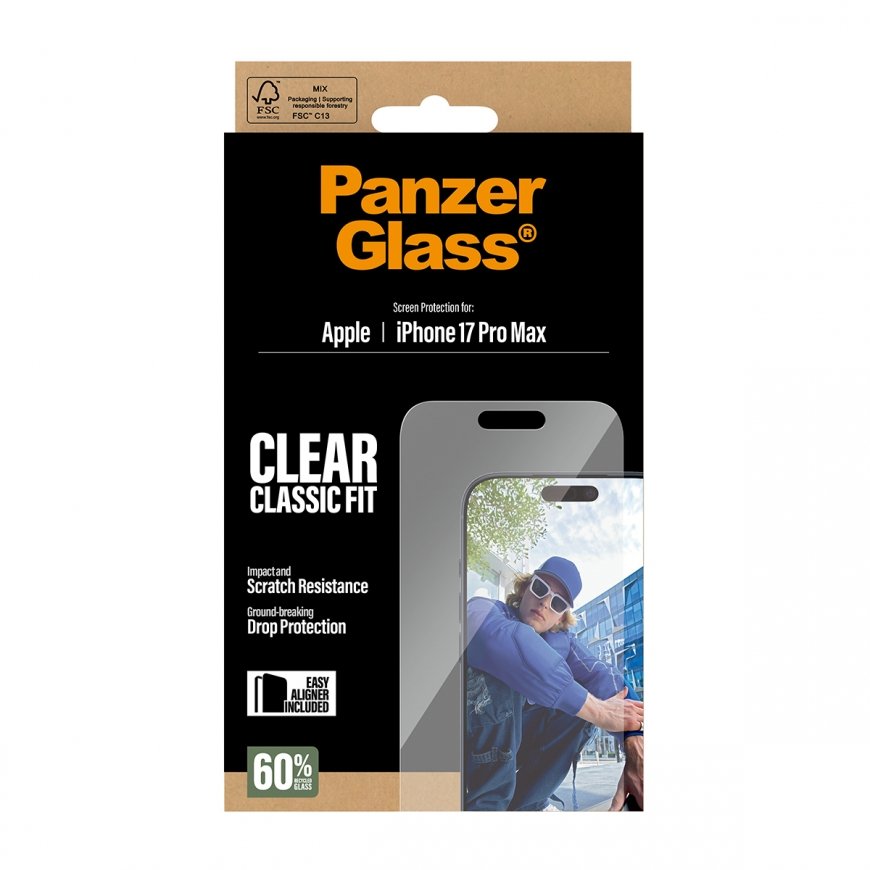 PanzerGlass ® Screen Protector iPhone 17 Pro Max | Classic Fit w. EasyAligner Skaidri ekrano apsauga – 3