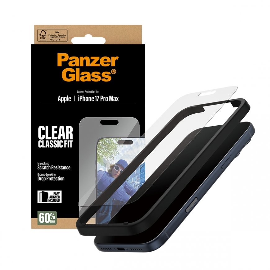 PanzerGlass ® Screen Protector iPhone 17 Pro Max | Classic Fit w. EasyAligner Kirkas näytönsuoja App – 5