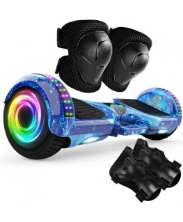 Retoo Sähkökäyttöinen Rullalauta Bluetooth-kaiuttimella, LED-valolla ja suojilla 6.5''