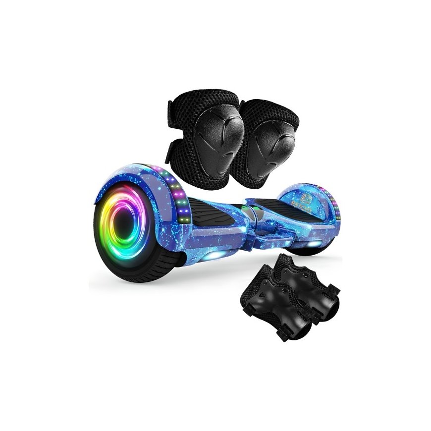 Retoo elektriline rulluisu hoverboard Bluetooth kõlariga, LED-valgusega ja 6.5'' kaitsega