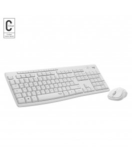 Logitech 920-009824 tastatūra Pele iekļauta Birojs RF Bezvadu QWERTY US International Balts