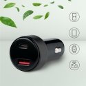 Qualo QRLS-AC-01-32 USB / USB-C automašīnas lādētājs 32W Qualo QRLS-AC-01-32 USB / USB-C automašīnas lādētājs 32W